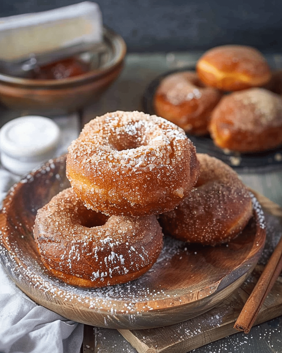 Sourdough Apple Cider Donuts with Spiced Plum Curd