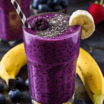 Healthy Blueberry Smoothie with Banana and Chia Seeds Recipe