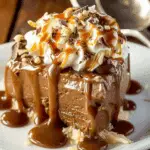Chocolate Mousse Dessert with Warm Caramel Sauce