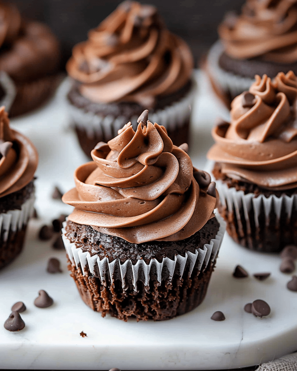 Mini Chocolate Cupcakes with Chocolate Buttercream