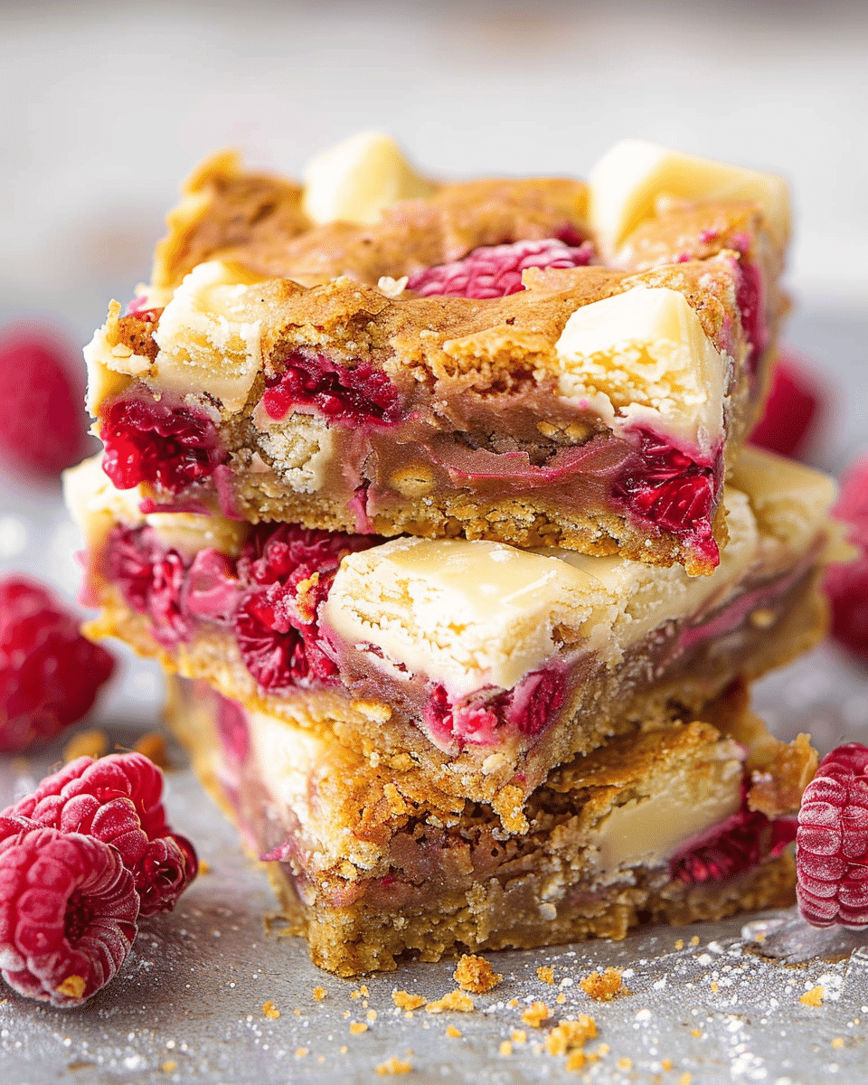 Tasty Raspberry and White Chocolate Blondies
