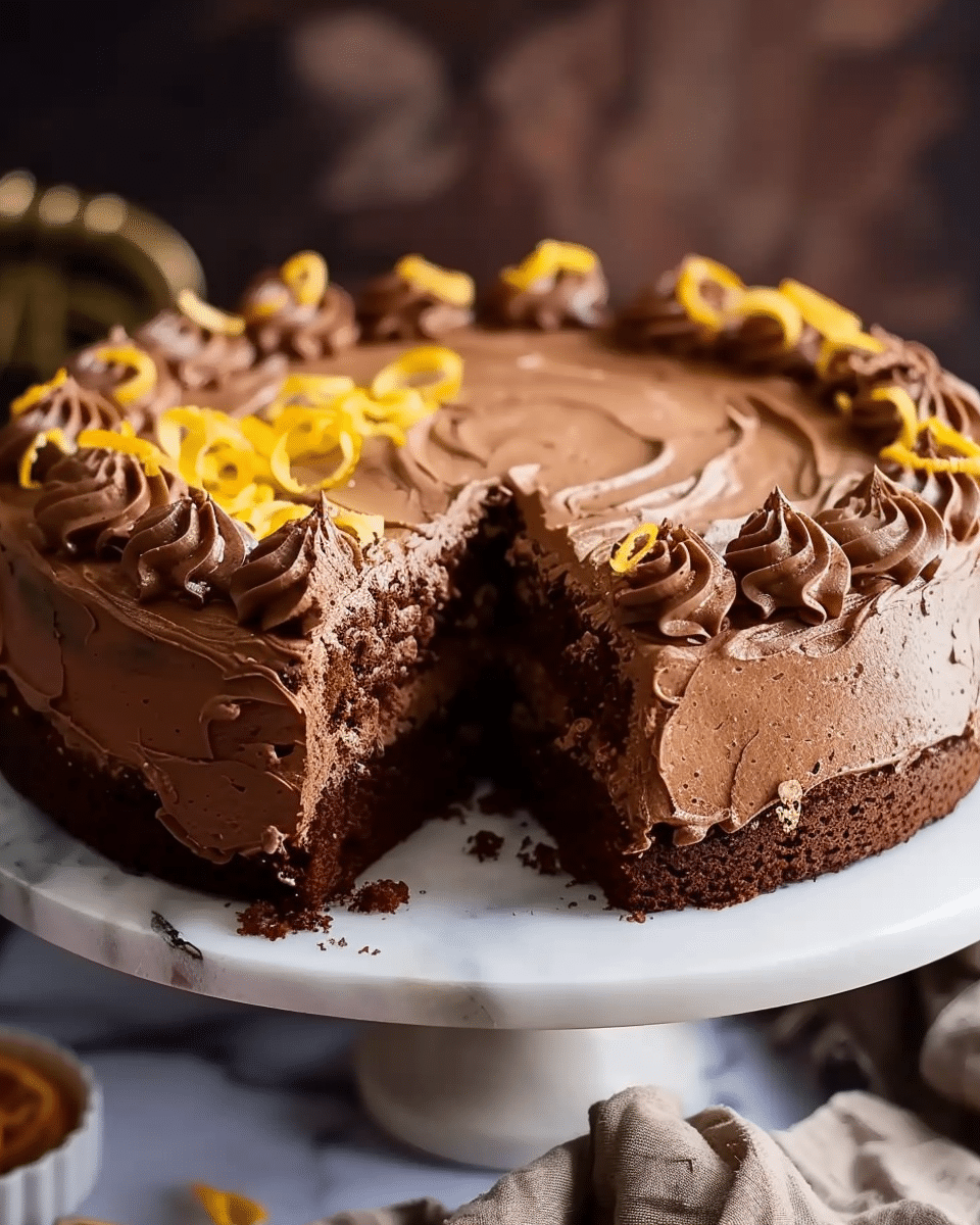 Chocolate Almond Cake with Chocolate Orange Buttercream