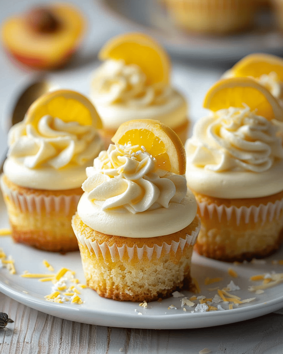 Honey Peach Cream Cheese Cupcakes