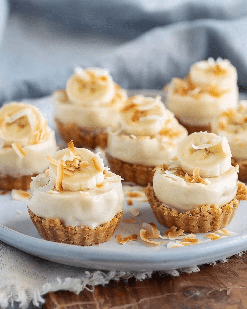 Mini Banana Coconut Cheesecakes