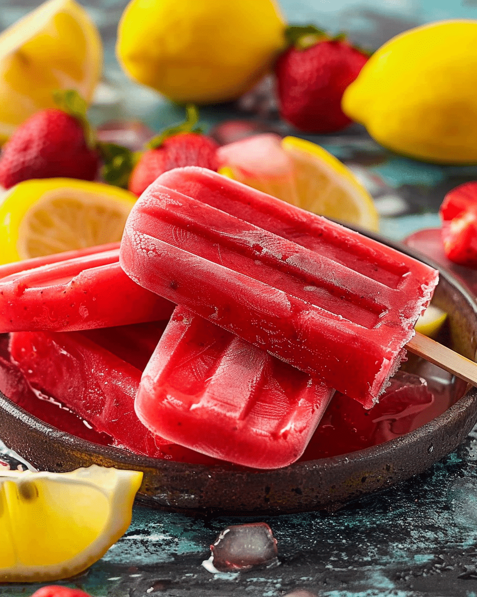 Strawberry Lemonade Popsicles