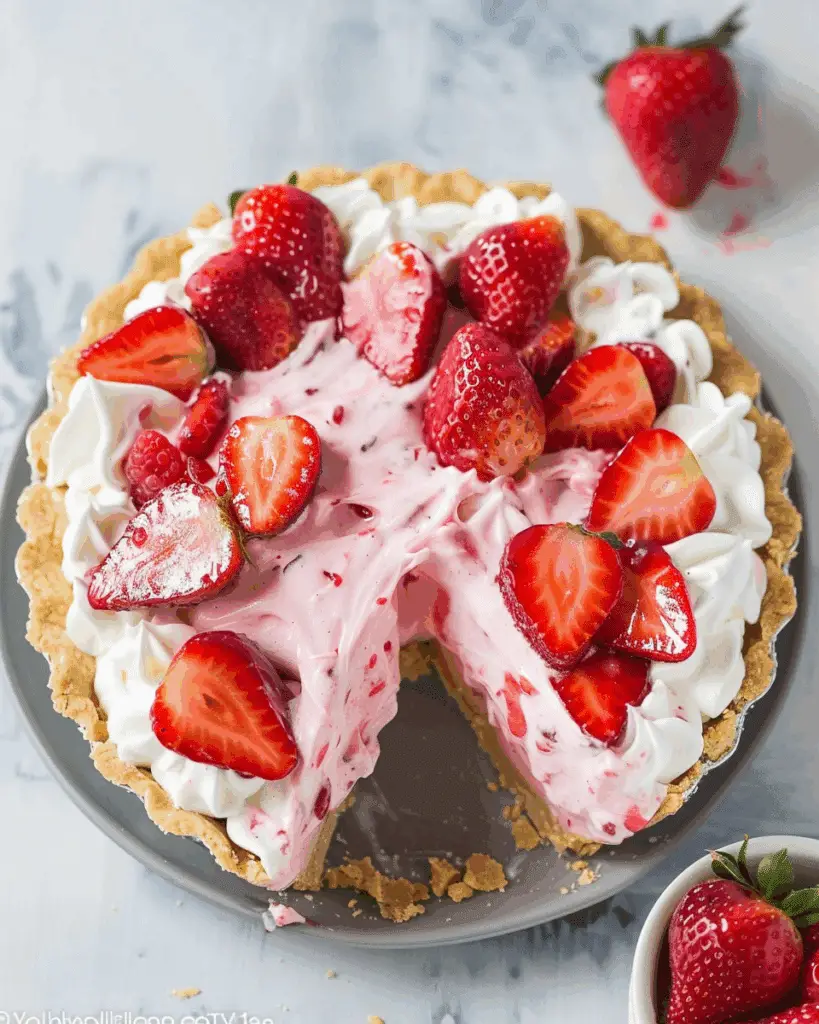 No-Bake Strawberry and Cream Pie
