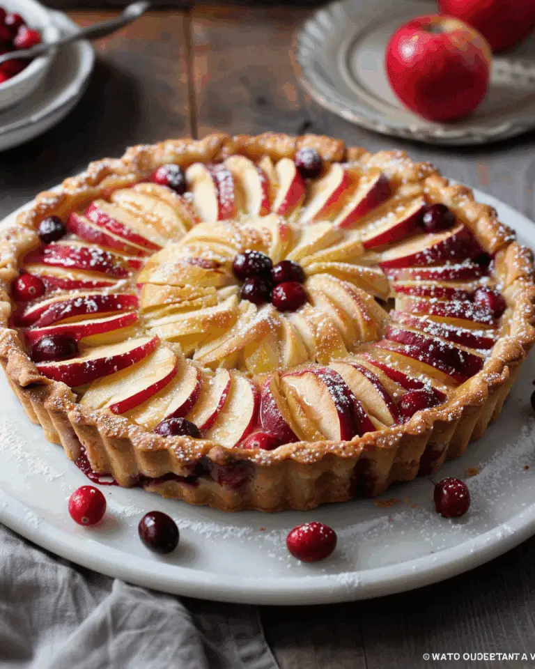 Apple Frangipane Tart with Cranberries, Orange, and Cardamom