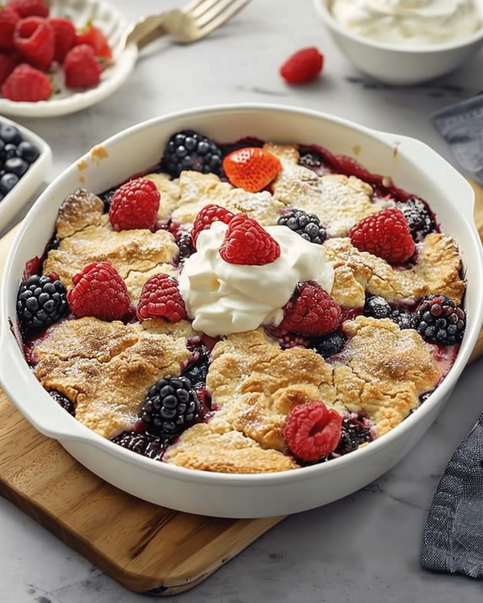 Double Berry Mascarpone Cobbler