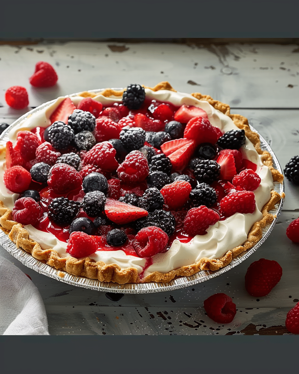 No-Bake Triple Berry Pie