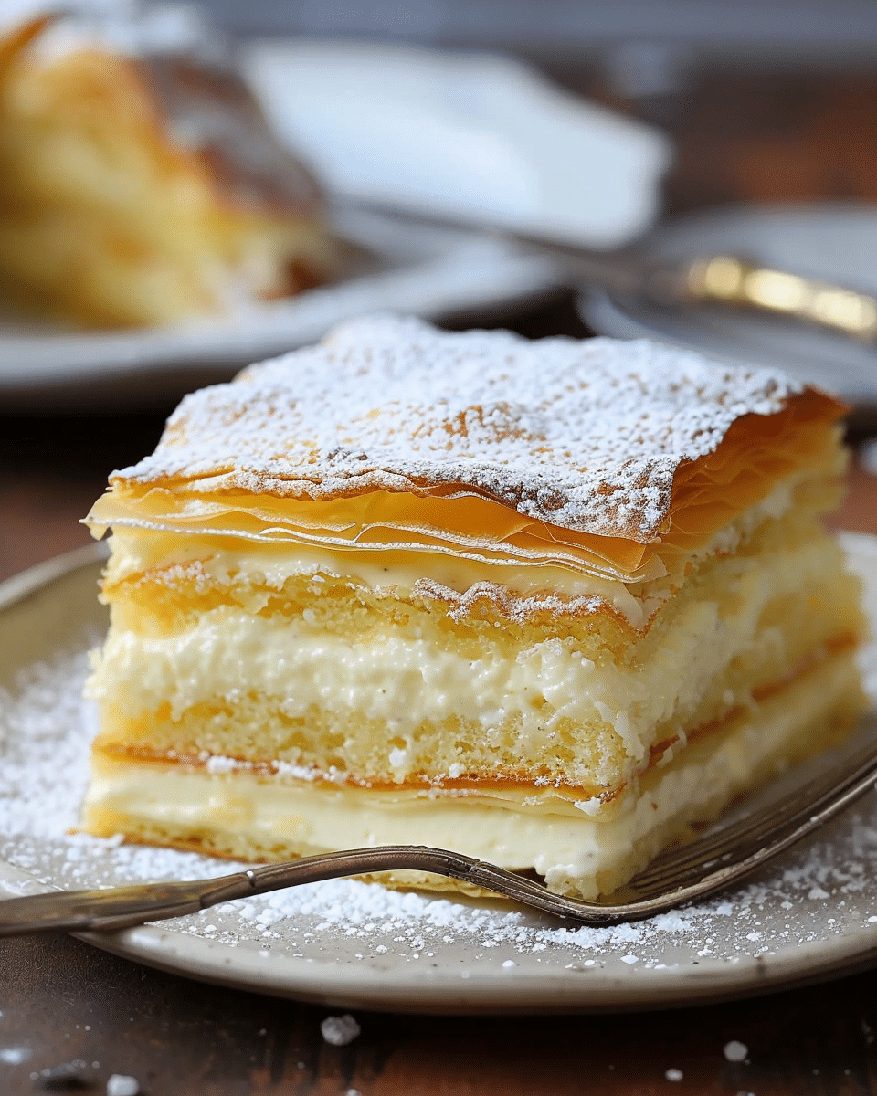 Vanilla Custard Puff Pastry Cake