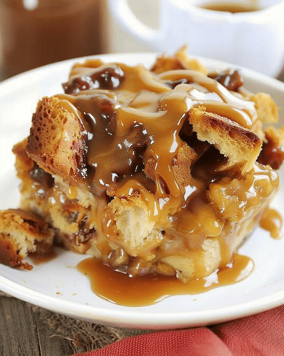 Crockpot Bread Pudding With Caramel Sauce