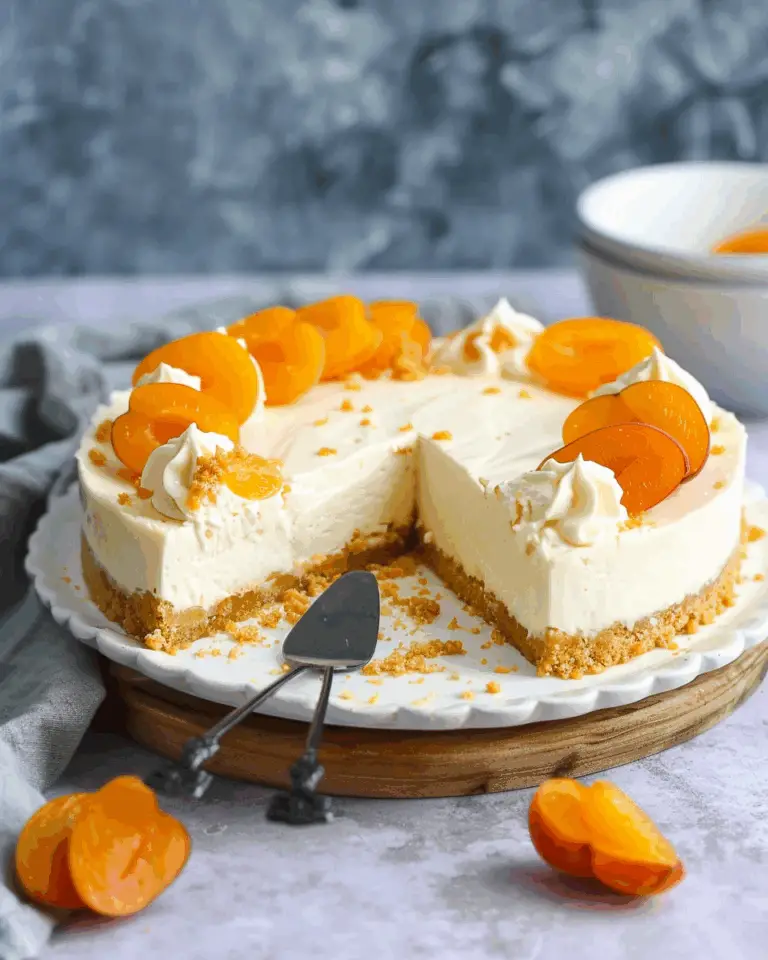 No Bake Cheesecake with Apricot Crust
