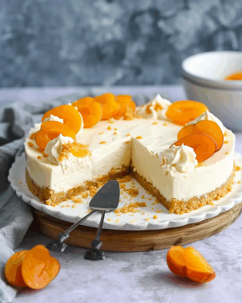 No Bake Cheesecake with Apricot Crust
