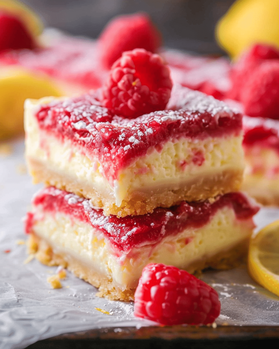 Raspberry Lemon Cheesecake Bars