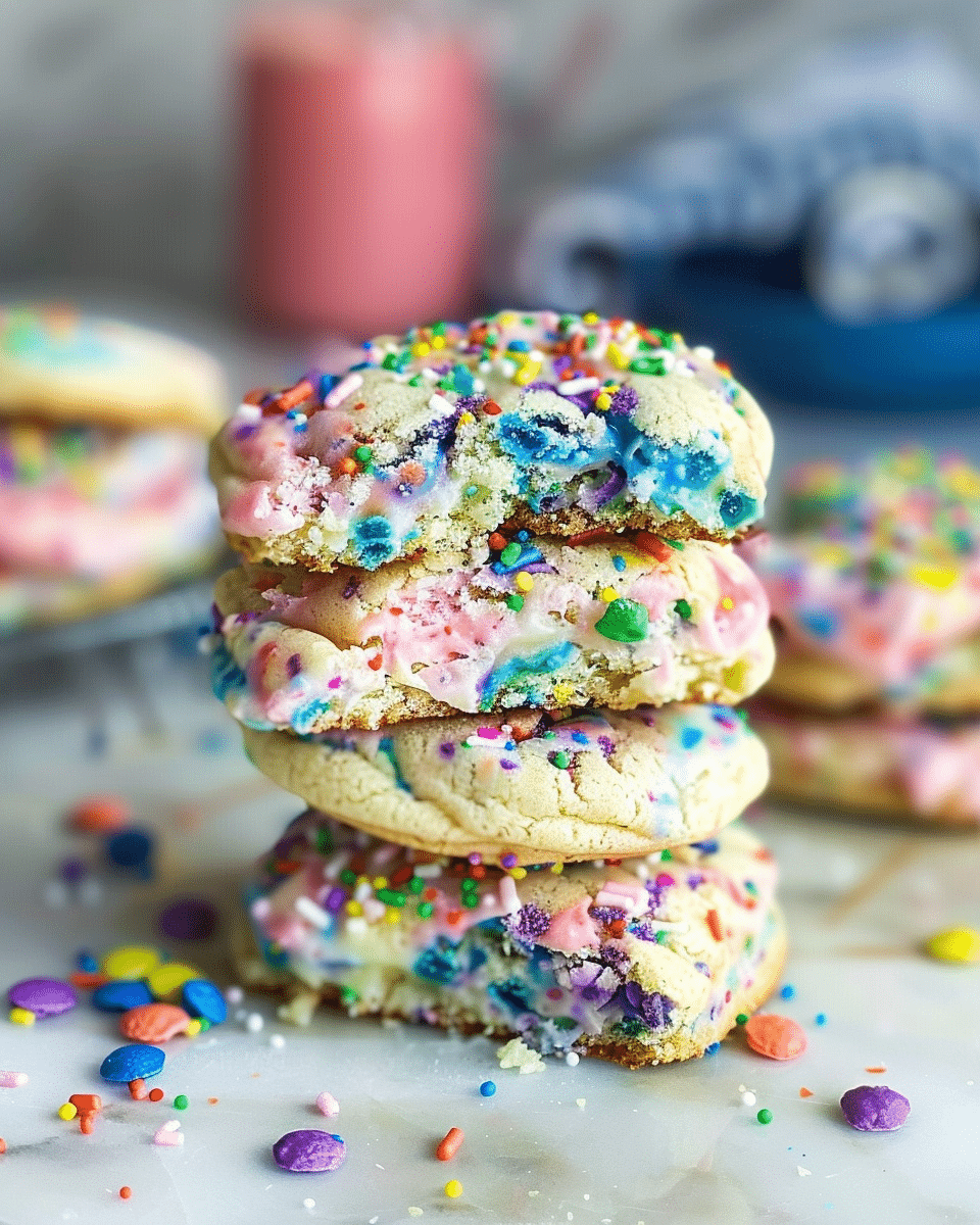 Funfetti Cheesecake Stuffed Cookies