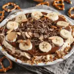 Banana Peanut Butter Pretzel Pie with Chocolate