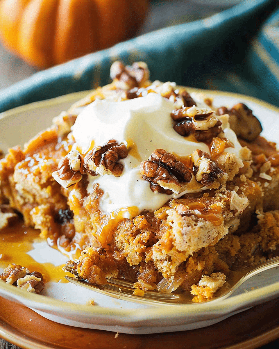 Crockpot Pumpkin Dump Cake