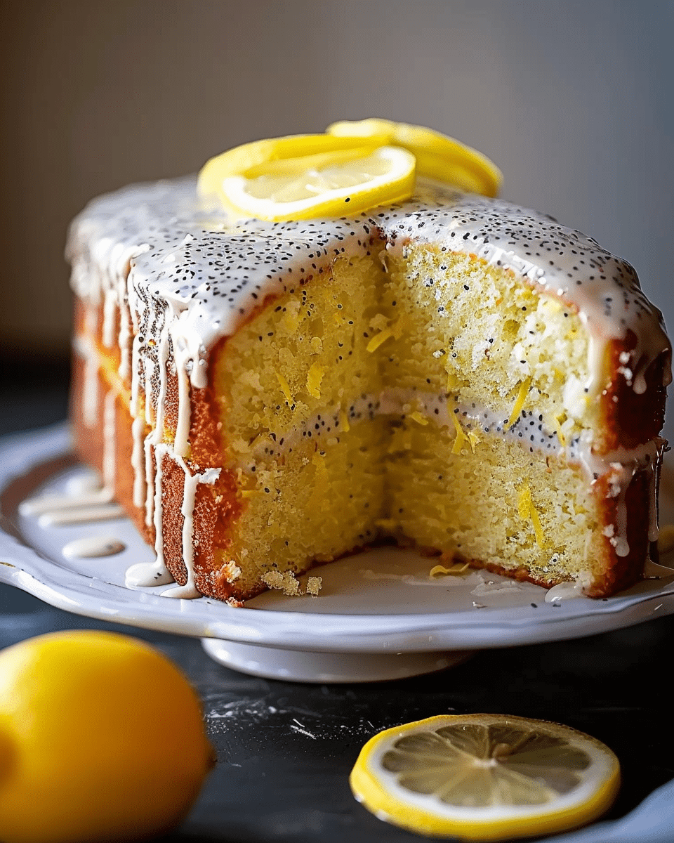 Lemon Poppy Seed Drizzle Cake