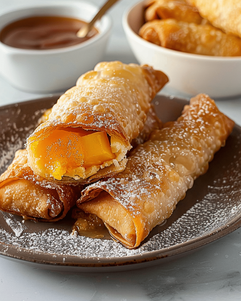 Peach Cobbler Egg Rolls