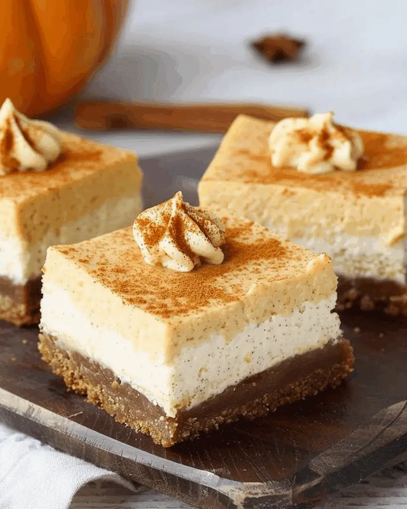 Pumpkin Protein Cheesecake Gingerbread Bars