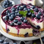 Blueberry Swirl Cheesecake with Glossy Glaze