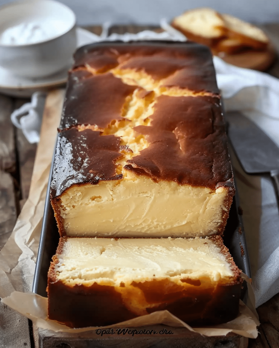 Burnt Basque Cheesecake in a Loaf Pan