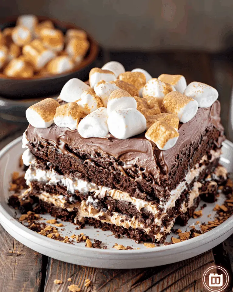 Chocolate and Marshmallow S’mores Cake