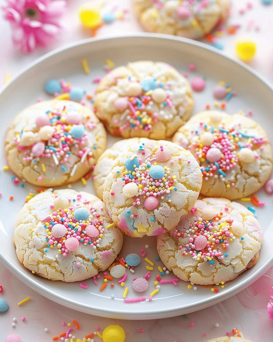 Pastel Sprinkle Confetti Cookies