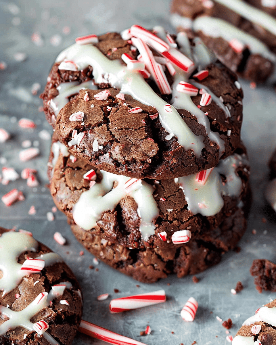 Peppermint Bark Brownie Cookies