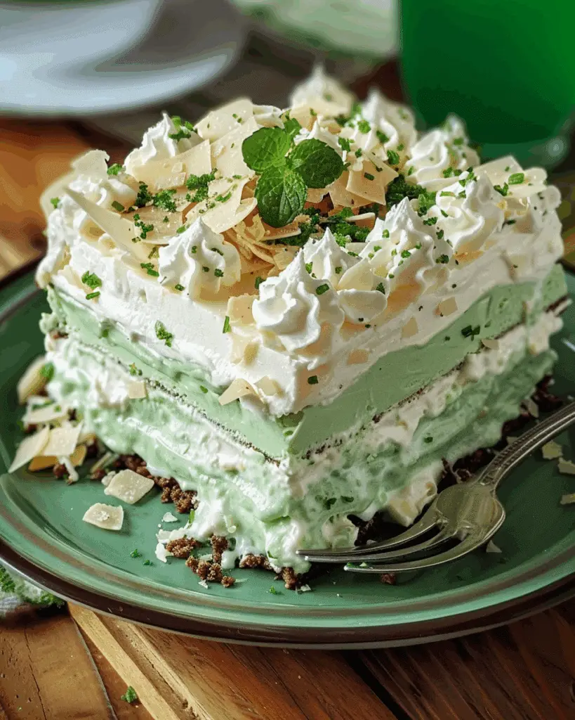 Shamrock Shake Dessert Lasagna