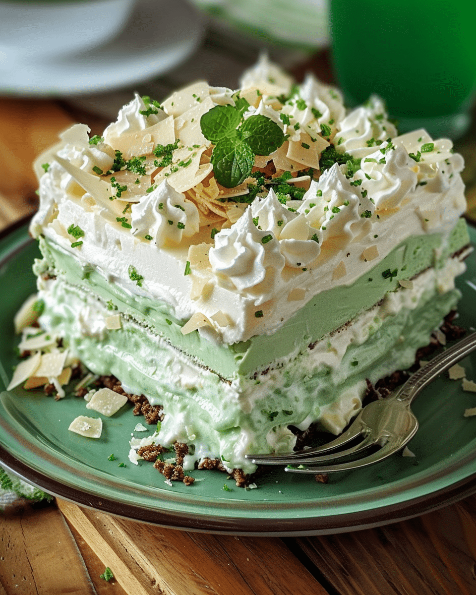 Shamrock Shake Dessert Lasagna