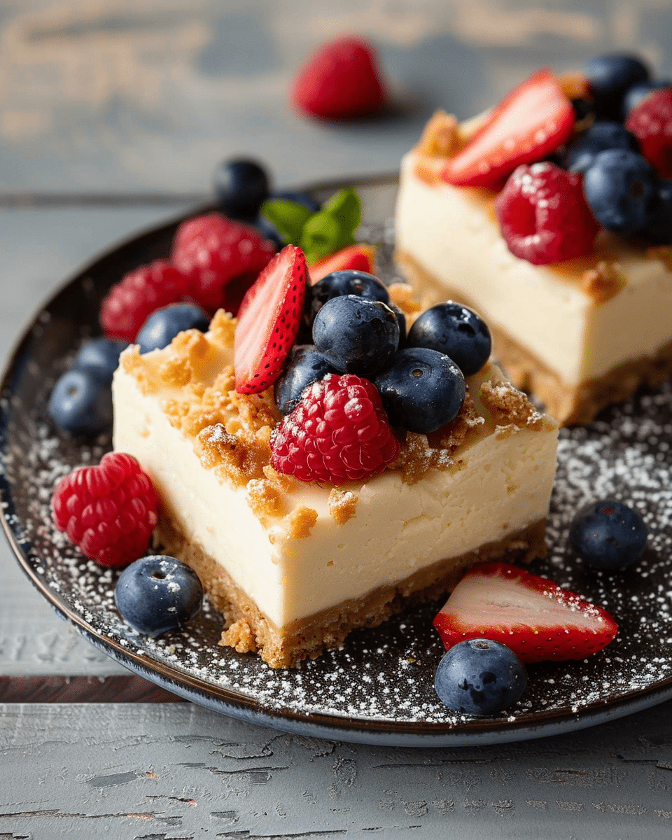Creamy Greek Yogurt Cheesecake Bars