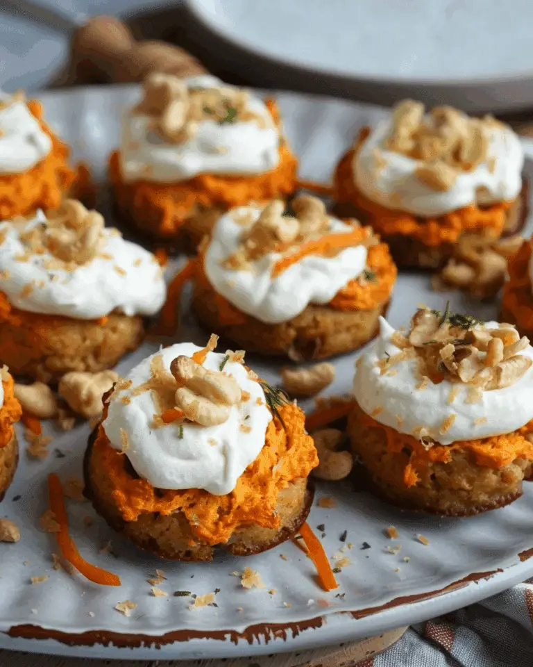 Cashew Carrot Bites with Honey Cream