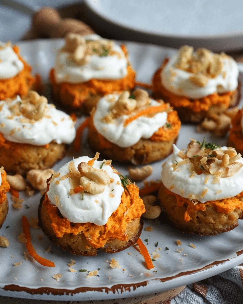 Cashew Carrot Bites with Honey Cream