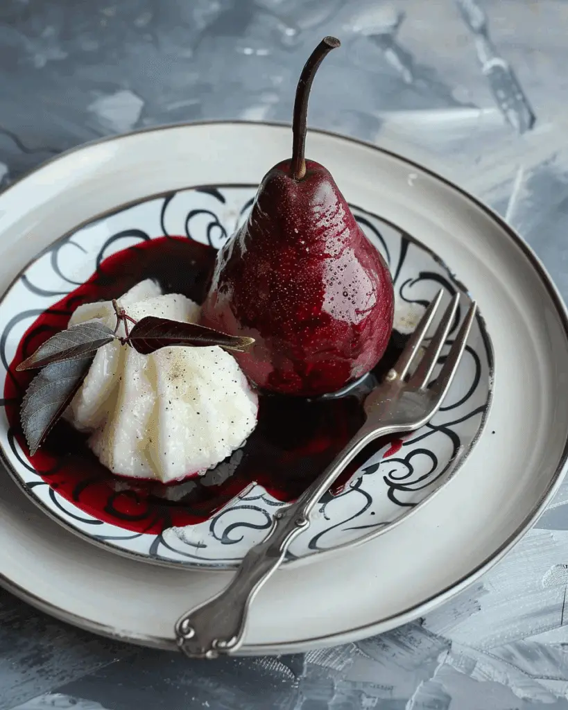 Hibiscus and Red Wine Spiced Poached Pears Recipe