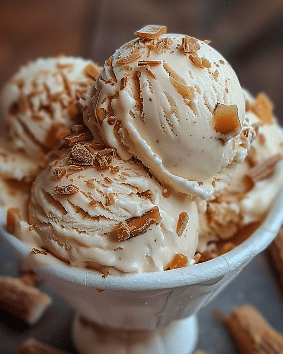 Homemade Butterfinger Ice Cream