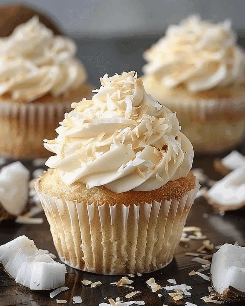 Coconut Cupcakes with Frosting