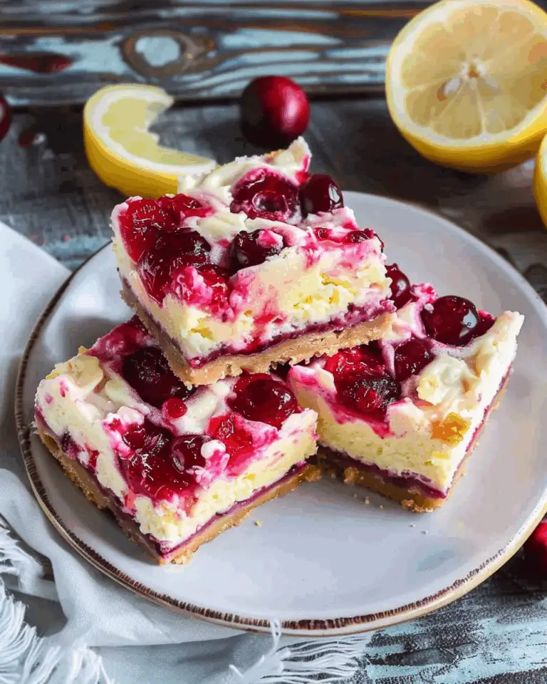 Lemon Cranberry Cheesecake Bars