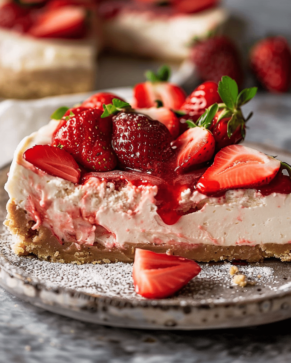 No Bake Strawberry Cheesecake