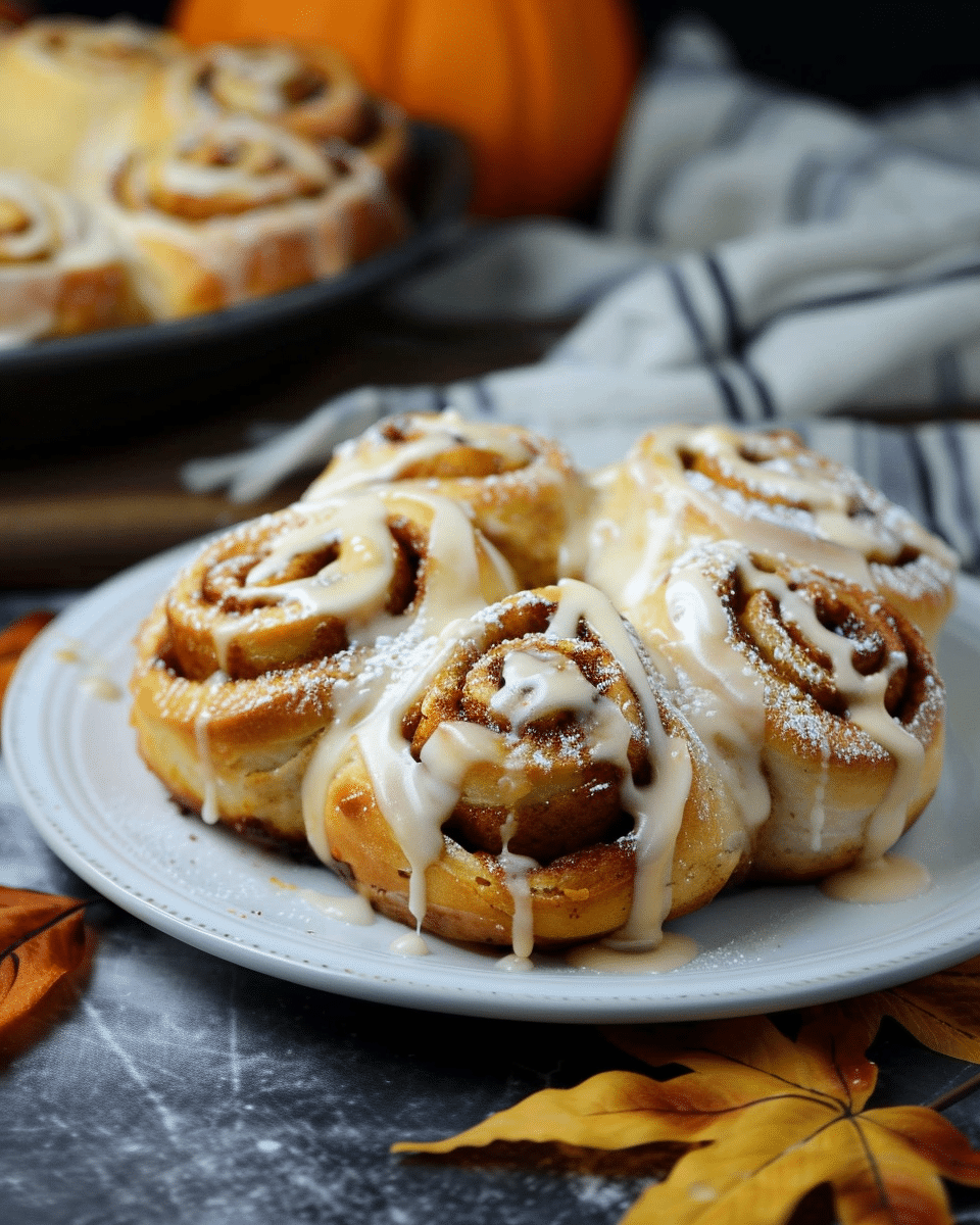 Pumpkin Cinnamon Rolls with Cream Cheese