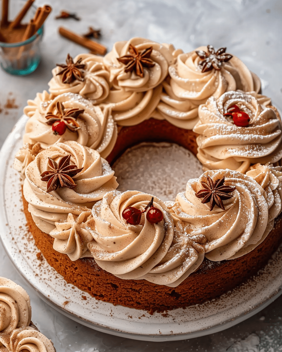 Cozy Cinnamon Spice Wreath Cake