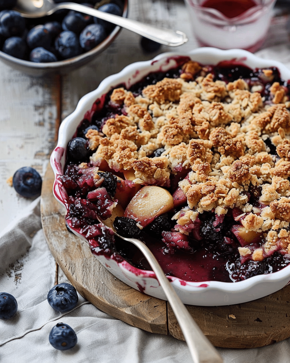 Apple and Blueberry Crumble