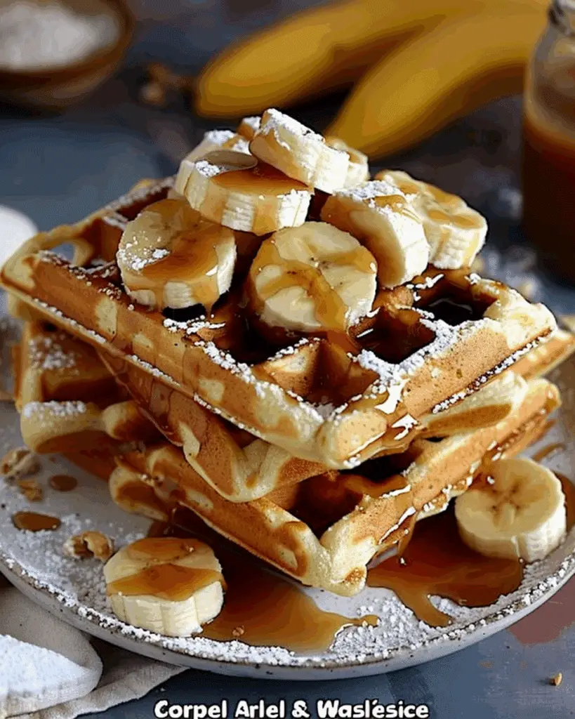 Caramel and Banana Waffles