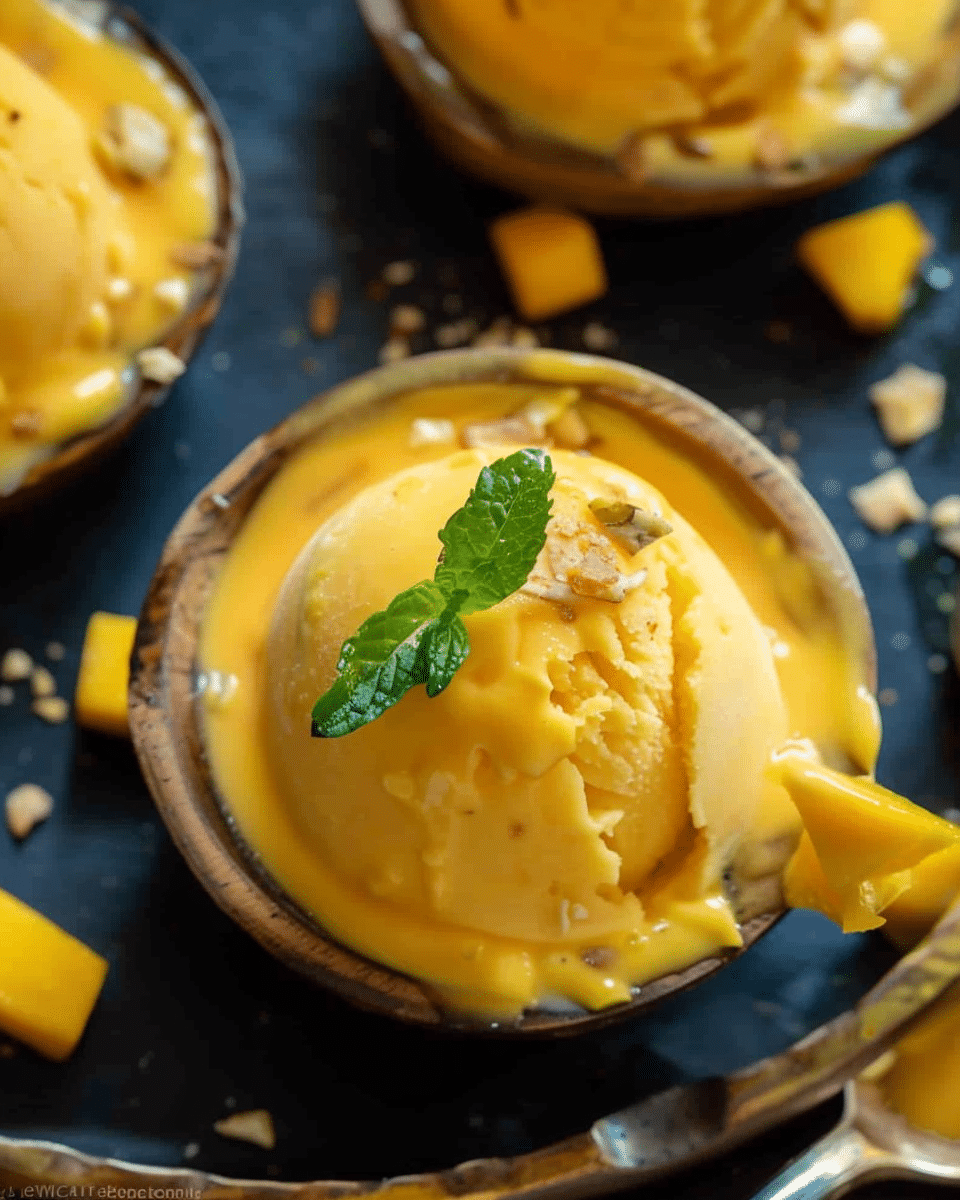 Mango Kulfi with Condensed Milk
