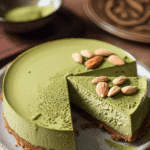 Matcha Protein Cheesecake With Almond Crust