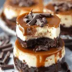No Bake Chocolate Caramel Cheesecake Bites
