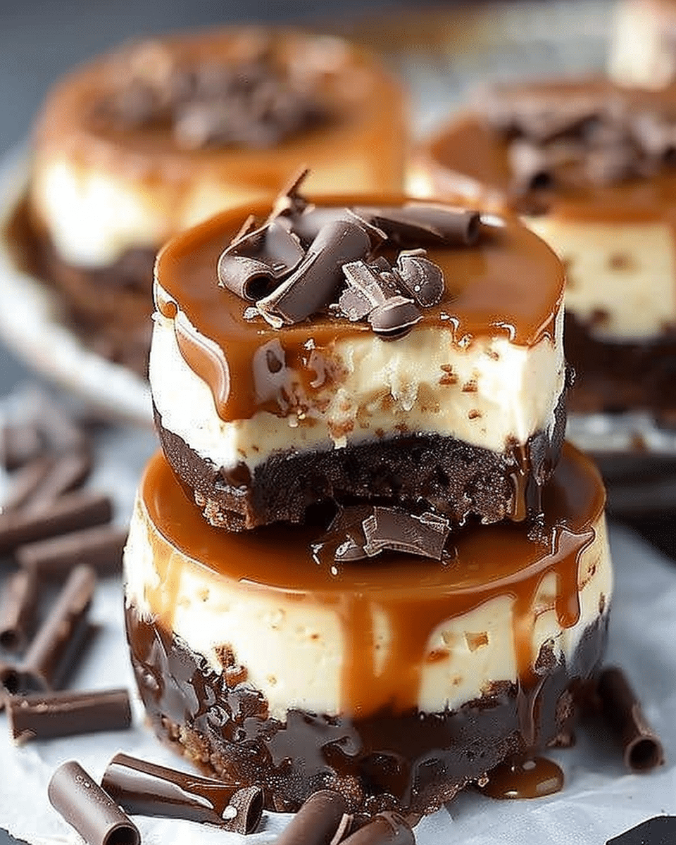 No Bake Chocolate Caramel Cheesecake Bites