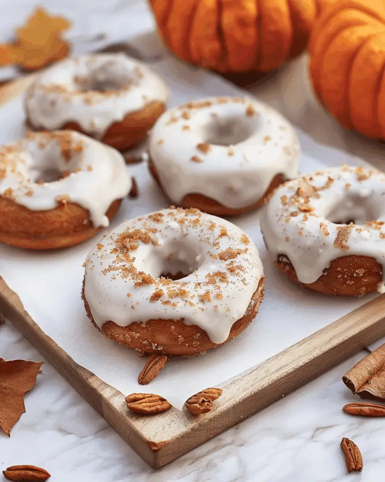 Pumpkin Spice Donuts with Maple Cream Cheese Glaze