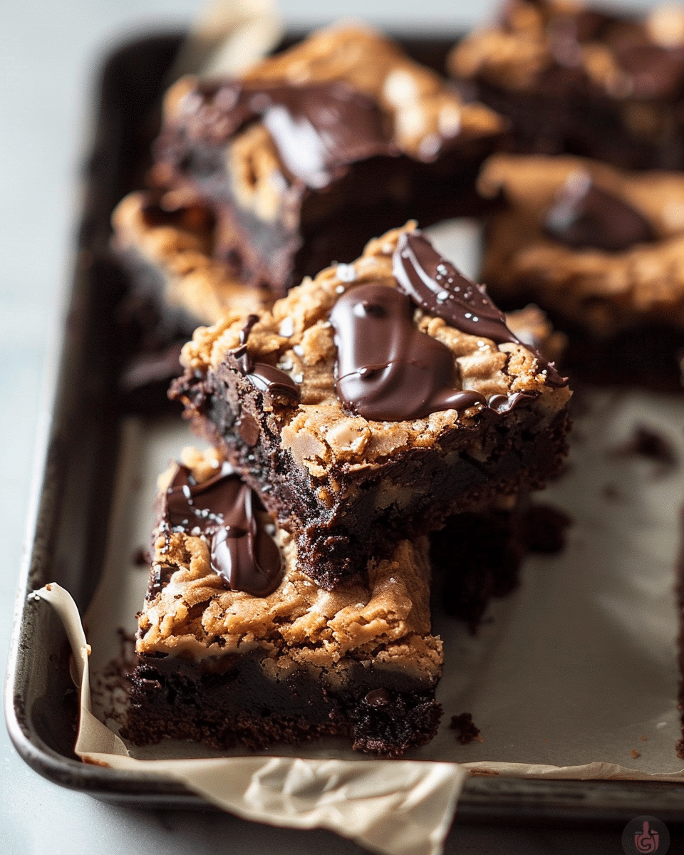 Chocolate Peanut Butter Blondie-Brownie Bars