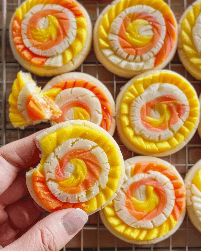 Candy Corn Pinwheel Cookies